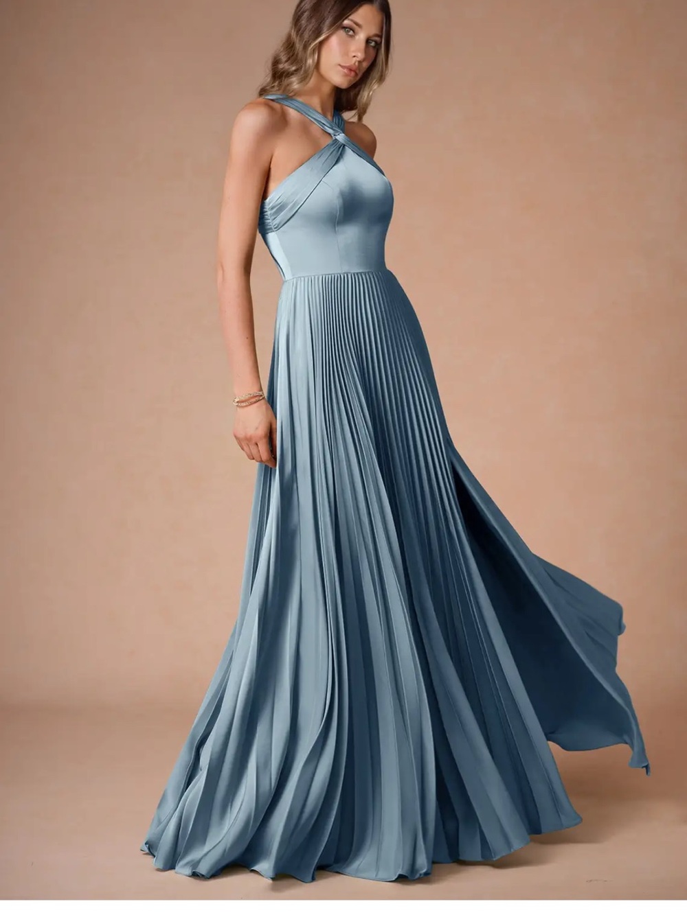 NWT Teresa Powder Blue Maxi Dress Azazie